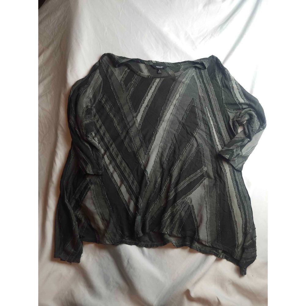 Simply Vera Vera Wang Top Womens XL Distressed Open Knit Grunge Indie Layering